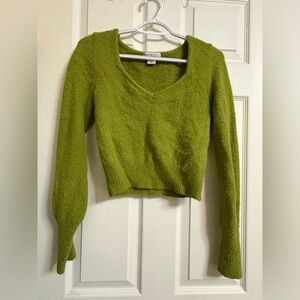 Sincerely Jules Olive Fuzzy Sweater